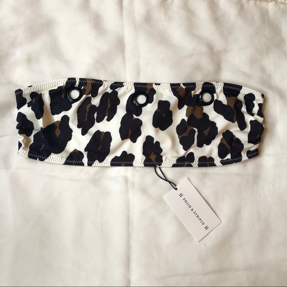 Solid & Striped Annabelle Leopard Bandeau Top